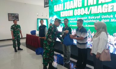Sambut Hari Juang TNI AD, Kodim 0804/Magetan Gelar Pembagian Sembako untuk Warga